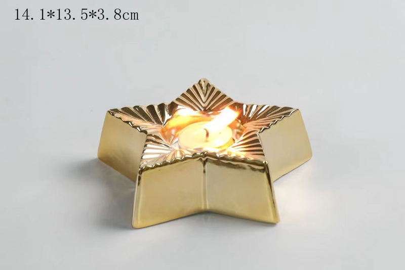 磁器ビッグゴールドスターキャンドルホルダー- 20