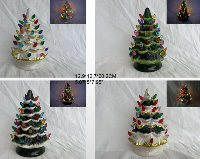 磁器 グリーン/ホワイト/レッド クリスマスツリー - 11