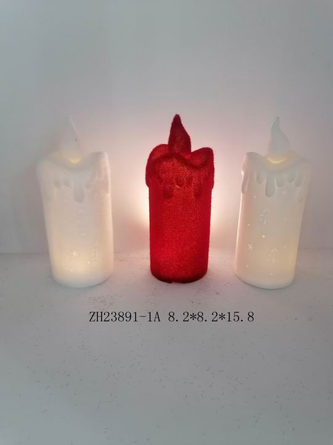 磁器白/赤キャンドルライト- 7