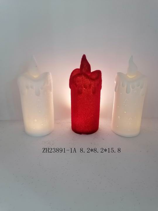 磁器白/赤キャンドルライト- 7