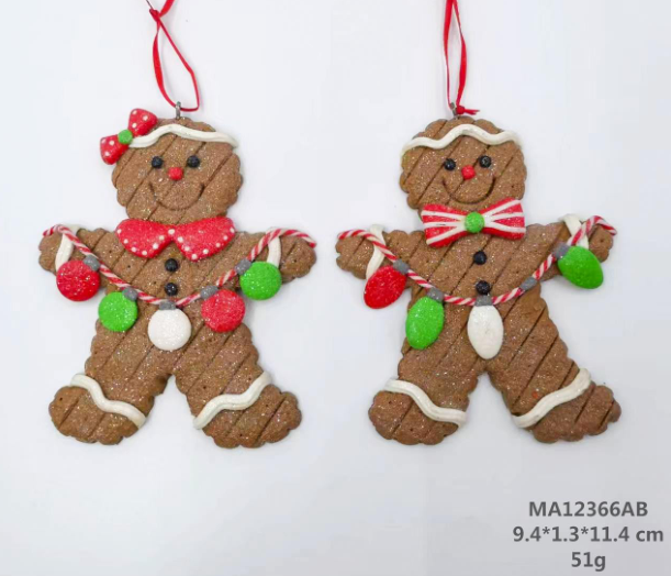 粘土生地のジンジャーブレッドマンの男の子と女の子 - 44