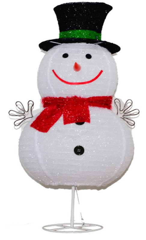 ファブリックラップスノーマン折りたたみ式ライト