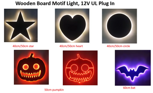 木の板モチーフスタート/ハート/サークル/カボチャ/コウモリライト2