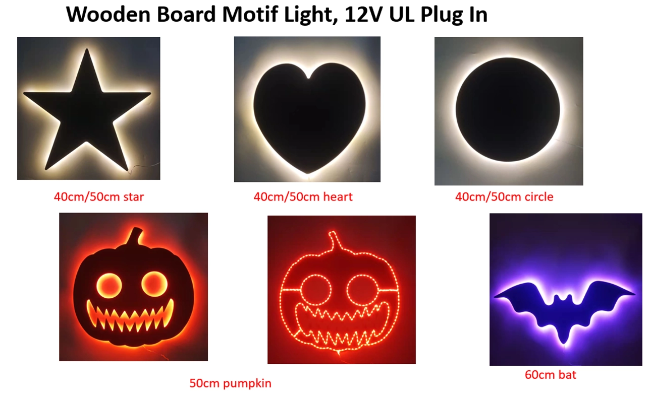 木の板モチーフスタート/ハート/サークル/カボチャ/コウモリライト2