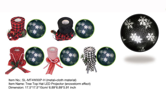 屋内装飾ツリー シルクハット LED プロジェクター (吹雪効果) - 43