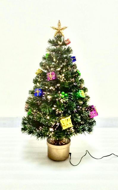 クリスマスグリーンカラークリスタルファイバーツリー+トップスターと正方形洗面器+ギフト/ボール装飾 - 19