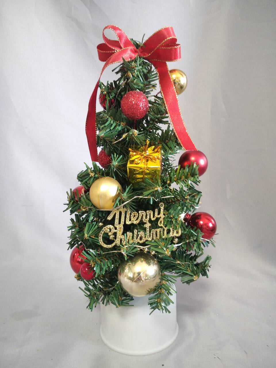 赤い30cm回転ミニクリスマスツリー