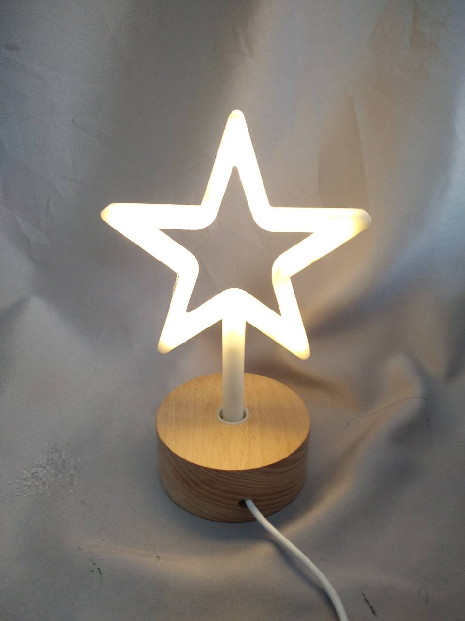 木製のベース五gram星ランプ