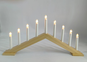 9個のLED木製キャンドルブリッジライト