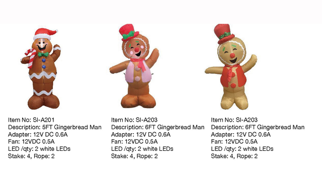 ジンジャーブレッドマンインフレータブルライト