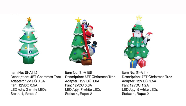 4、6、7フィートのクリスマスツリーインフレータブルライト