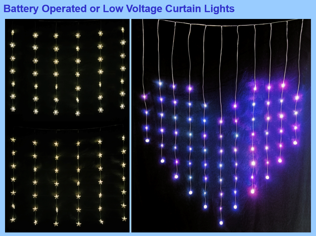 ハート型のカーテンライト