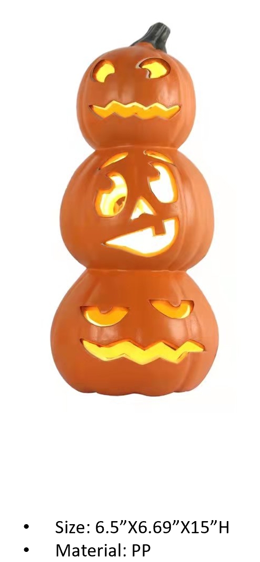 PPオレンジ色3個-パンプキンモデルライト 