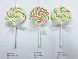 リボン付き粘土生地ロリポップ - 39