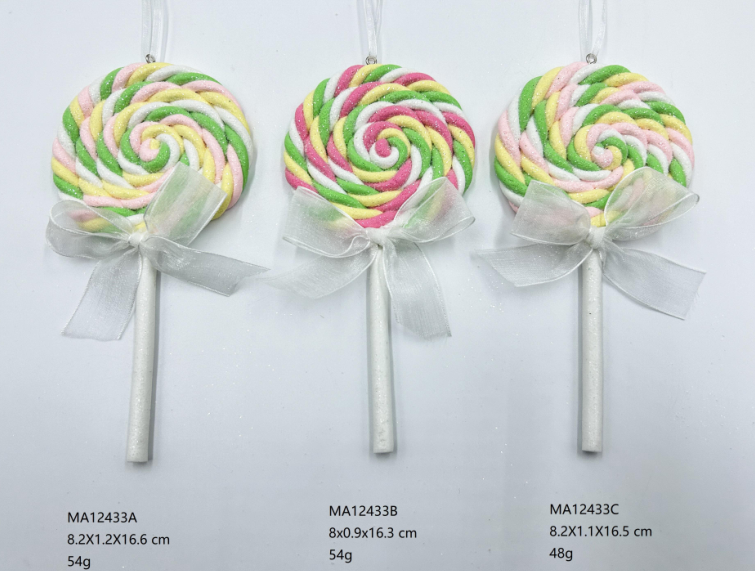 リボン付き粘土生地ロリポップ - 39