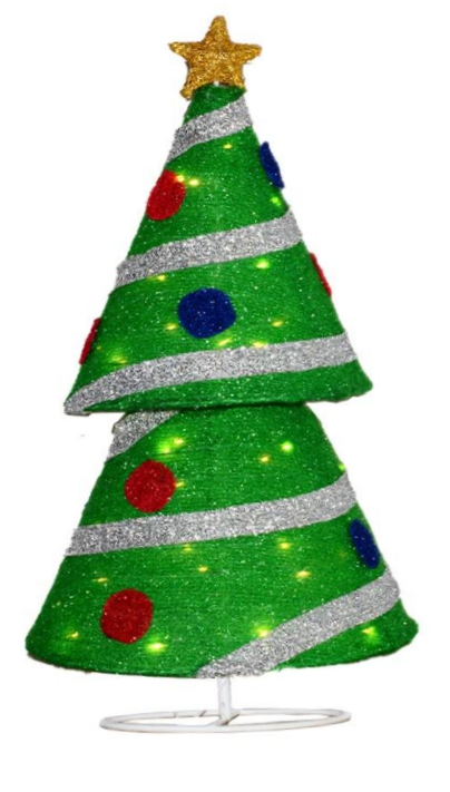 布で包まれたクリスマスツリーの折りたたみ式ライト