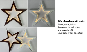 木製デコレーションスター ライトウォームホワイト3