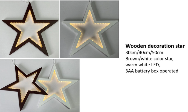 木製デコレーションスター ライトウォームホワイト3