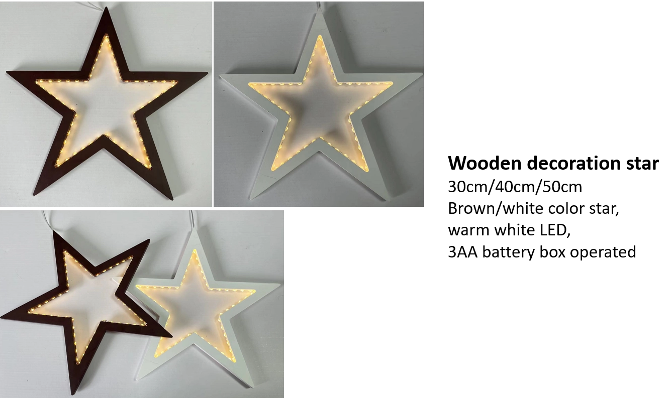 木製デコレーションスター ライトウォームホワイト3