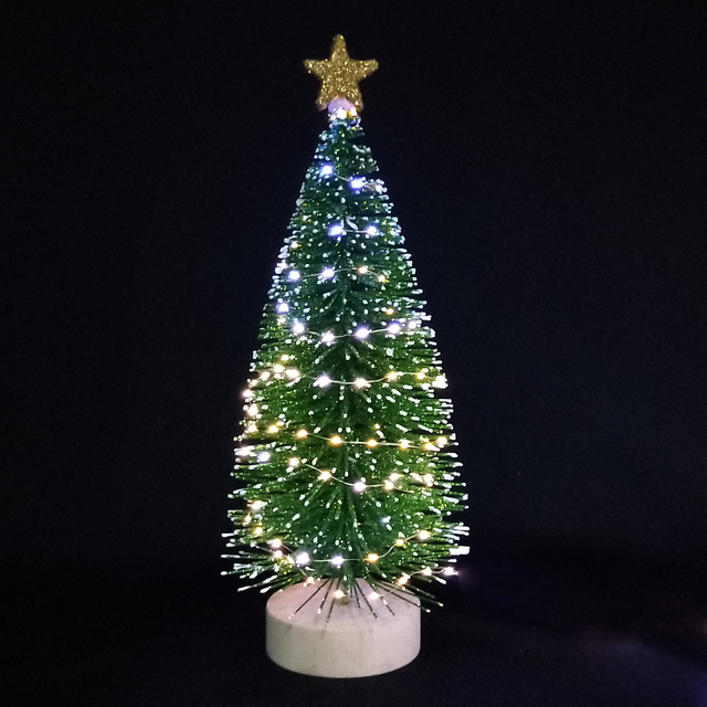 X'mas グリーン ミニツリー 洗面器付き + グリッタートップスター - 48