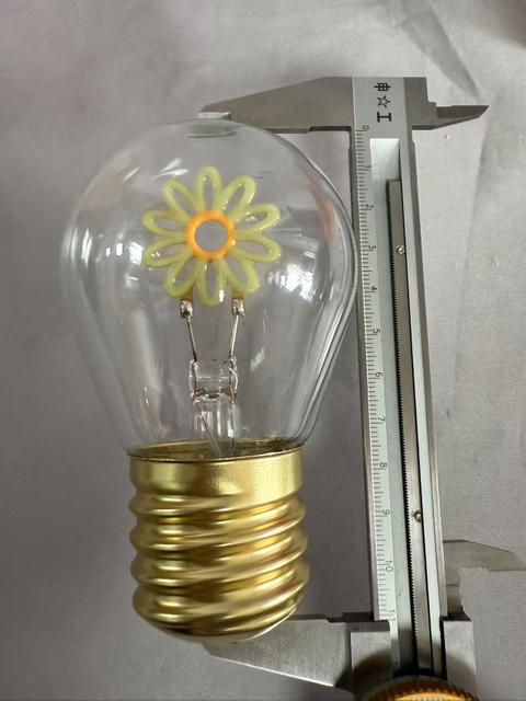 タイプC充電ポートとビルトイン充電式バッテリー、装飾的なLEDランプ付きの花型のガラス電球