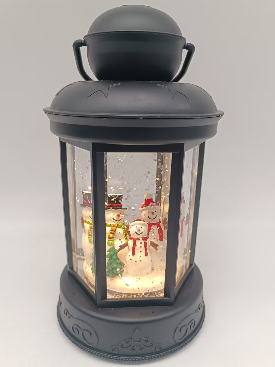 パターンの小さな円筒ランプ + 5 PCS雪だるまのインテリア装飾