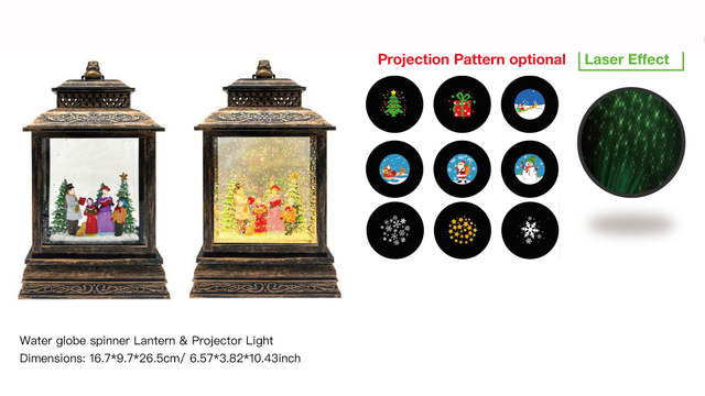 アクリルウォーターグローブスピナー ランタン&プロジェクターライト シンギングファミリー SR-11