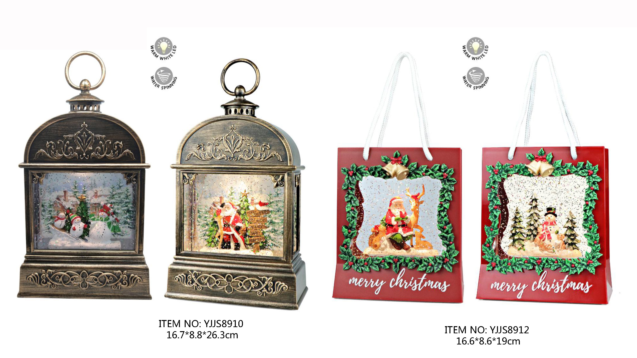 アクリル水回し ライトスキー スノーマン/サンタクロース/サンタクロース&トナカイ/スノーマン&アニマス lSJ-3