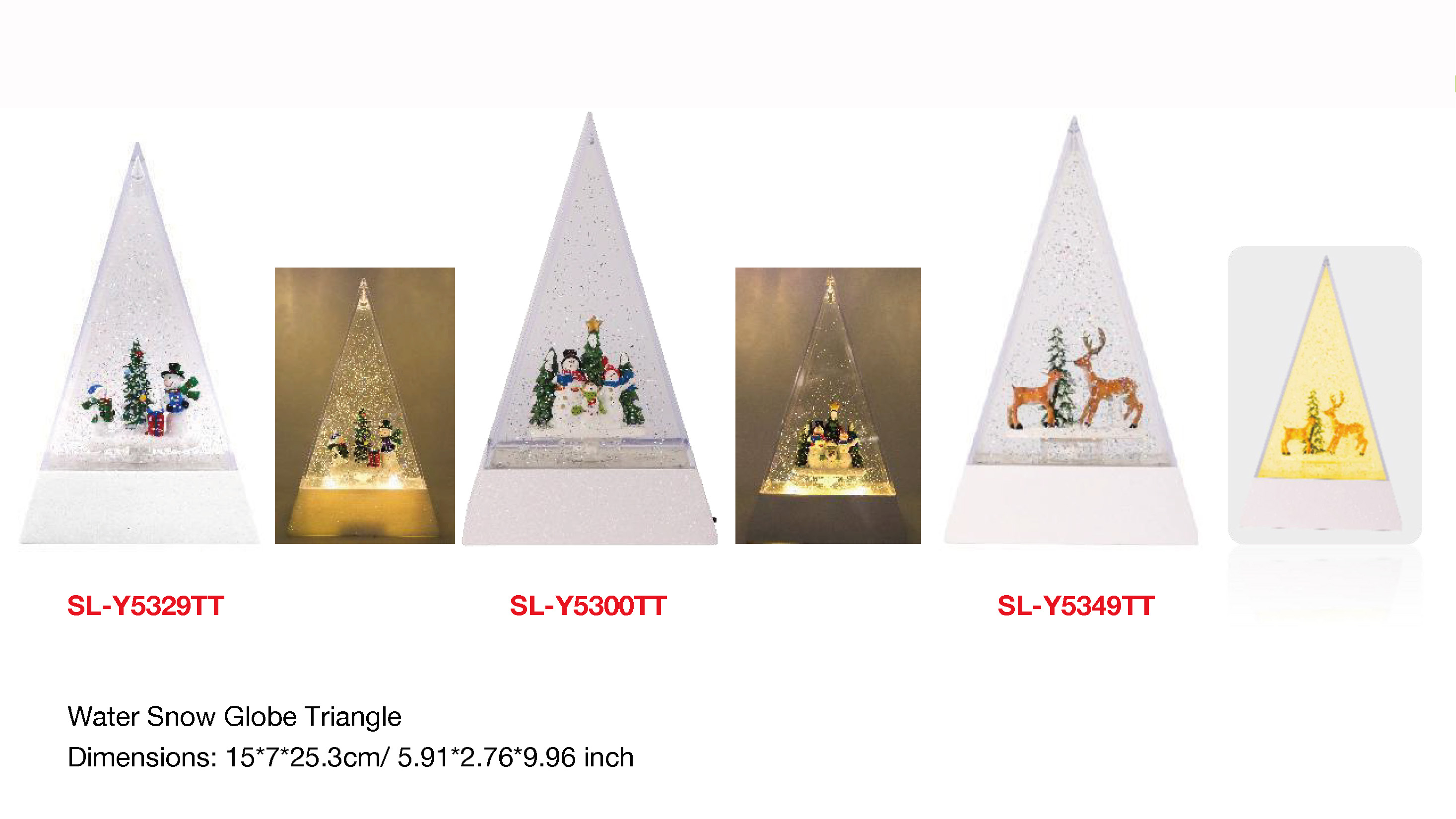 アクリルウォータースノードーム 三角雪だるま/トナカイ SR-115