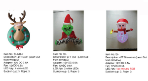 鹿&フクロウ&雪だるまインフレータブルライト - 69