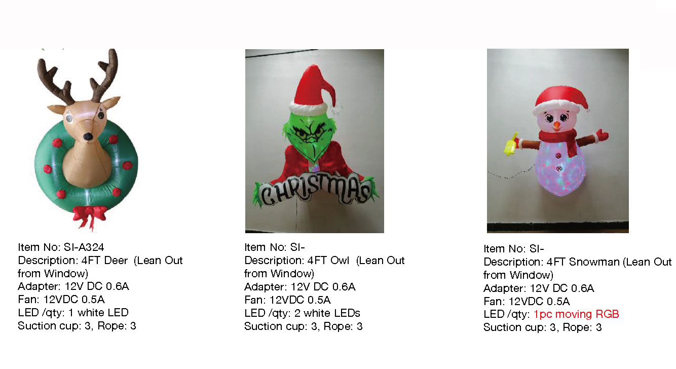 鹿&フクロウ&雪だるまインフレータブルライト - 69