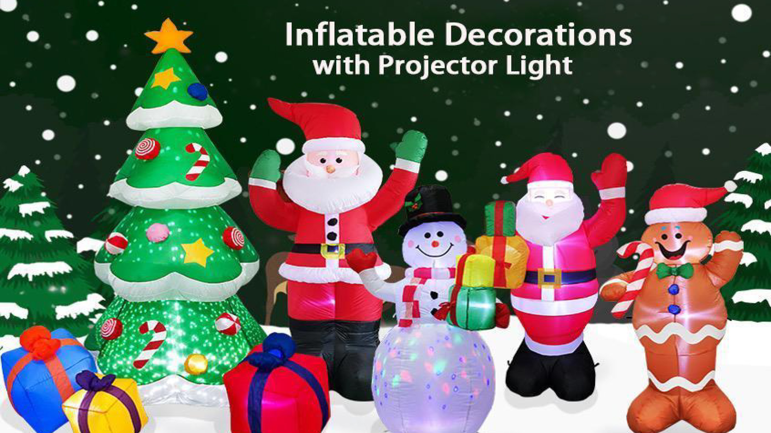 プロジェクターライト付きインフレータブルデコレーション