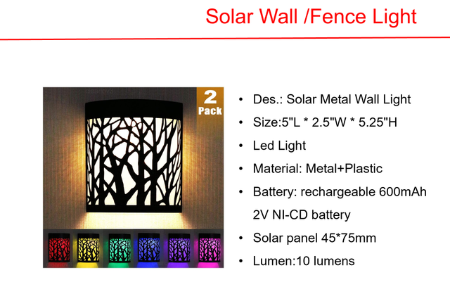 ソーラーLEDピーコックガーデンステーク&メタルウォールライト
