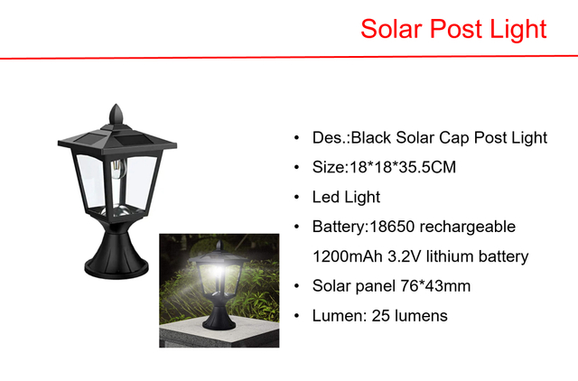 ソーラーLEDキャップポストライト&ミニランタンライト