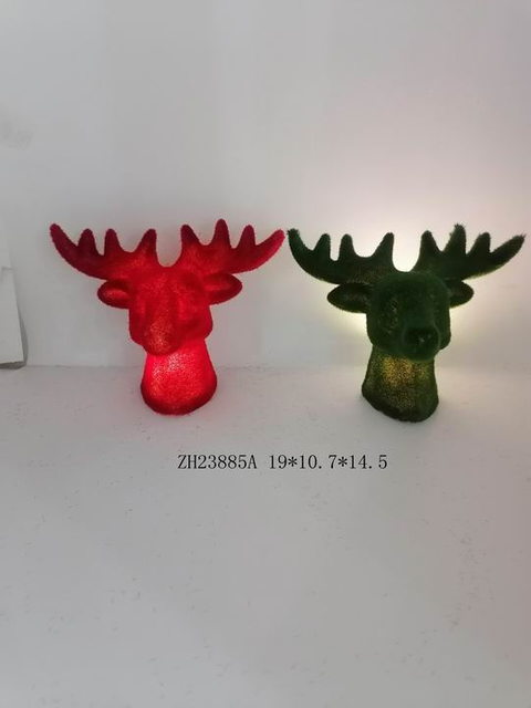 磁器グリーン&レッドトナカイライト - 18