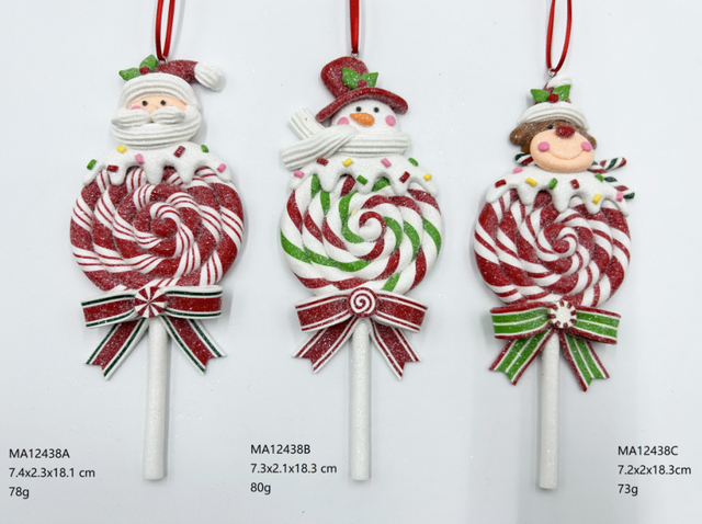 粘土生地 サンタクロース/雪だるま/トナカイ ロリポップ- 40