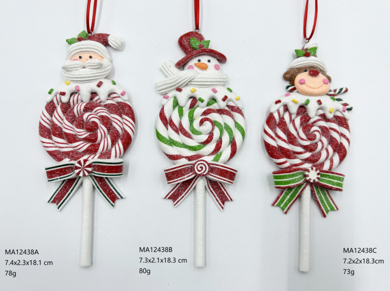 粘土生地 サンタクロース/雪だるま/トナカイ ロリポップ- 40