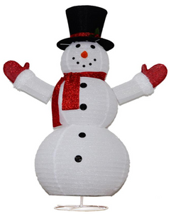 ファブリックラップスノーマン折りたたみ式ライト