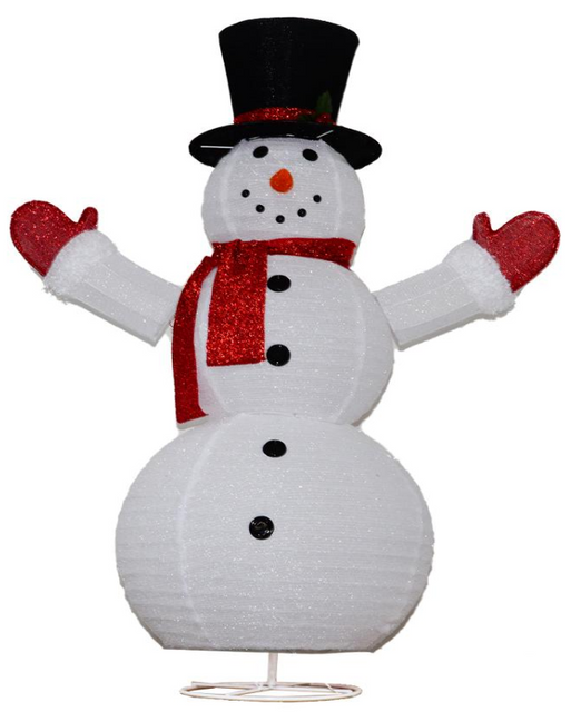 ファブリックラップスノーマン折りたたみ式ライト