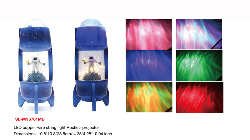 屋内装飾 LED 銅線ストリングライト ロケット + プロジェクター- 34