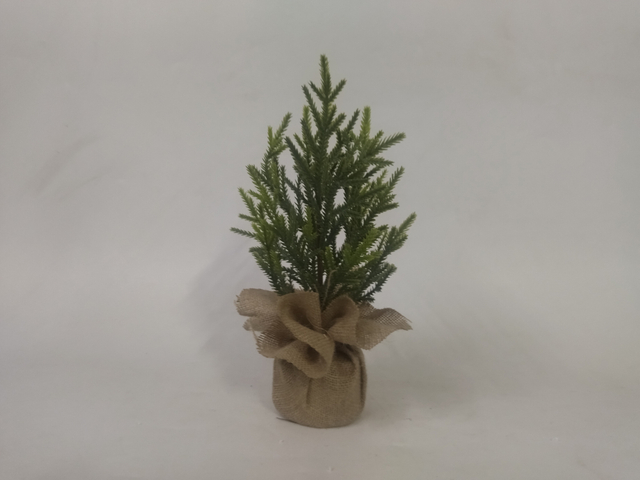 X'mas グリーン ミニツリー 布製洗面器付き - 30