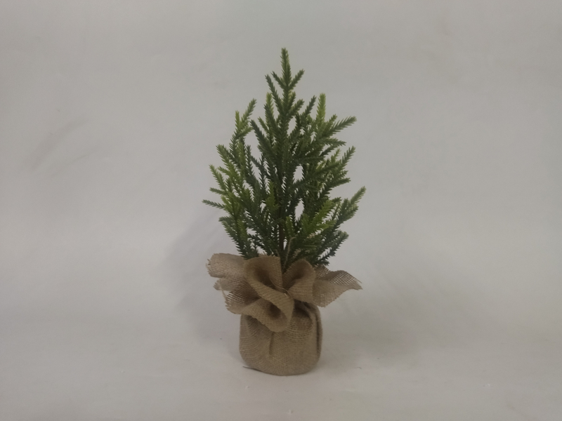 X'mas グリーン ミニツリー 布製洗面器付き - 30