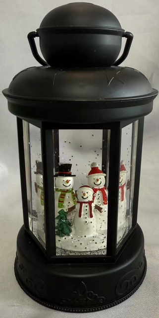 パターンの小さな円筒ランプ + 5 PCS雪だるまのインテリア装飾