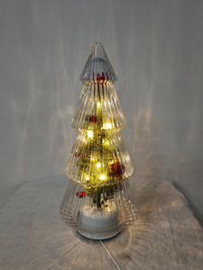透明なガラス回転クリスマスツリー