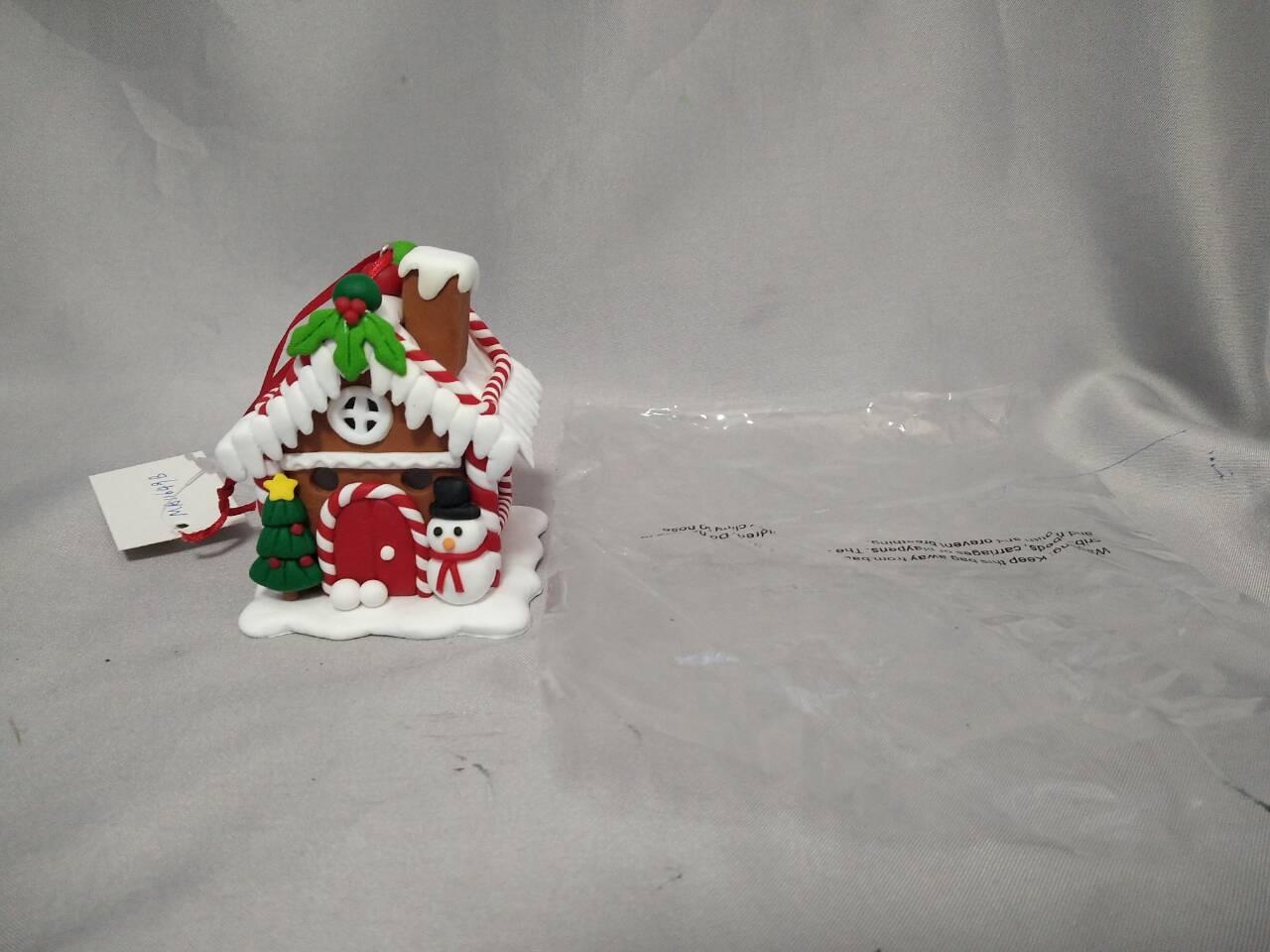 手作りの雪だるまとクリスマスツリーのコテージ飾り暖かい白いLEDライト| 6×6×8cmミニ照明付き冬の装飾