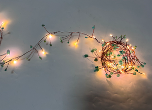 クラスターフェアリーライト グリーン/ホワイトストーン付き