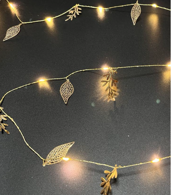2M 20LED メタルリーフストリングライト
