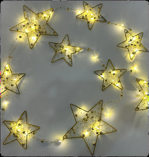 スターライトストリング&ウッドトライアングルランプ