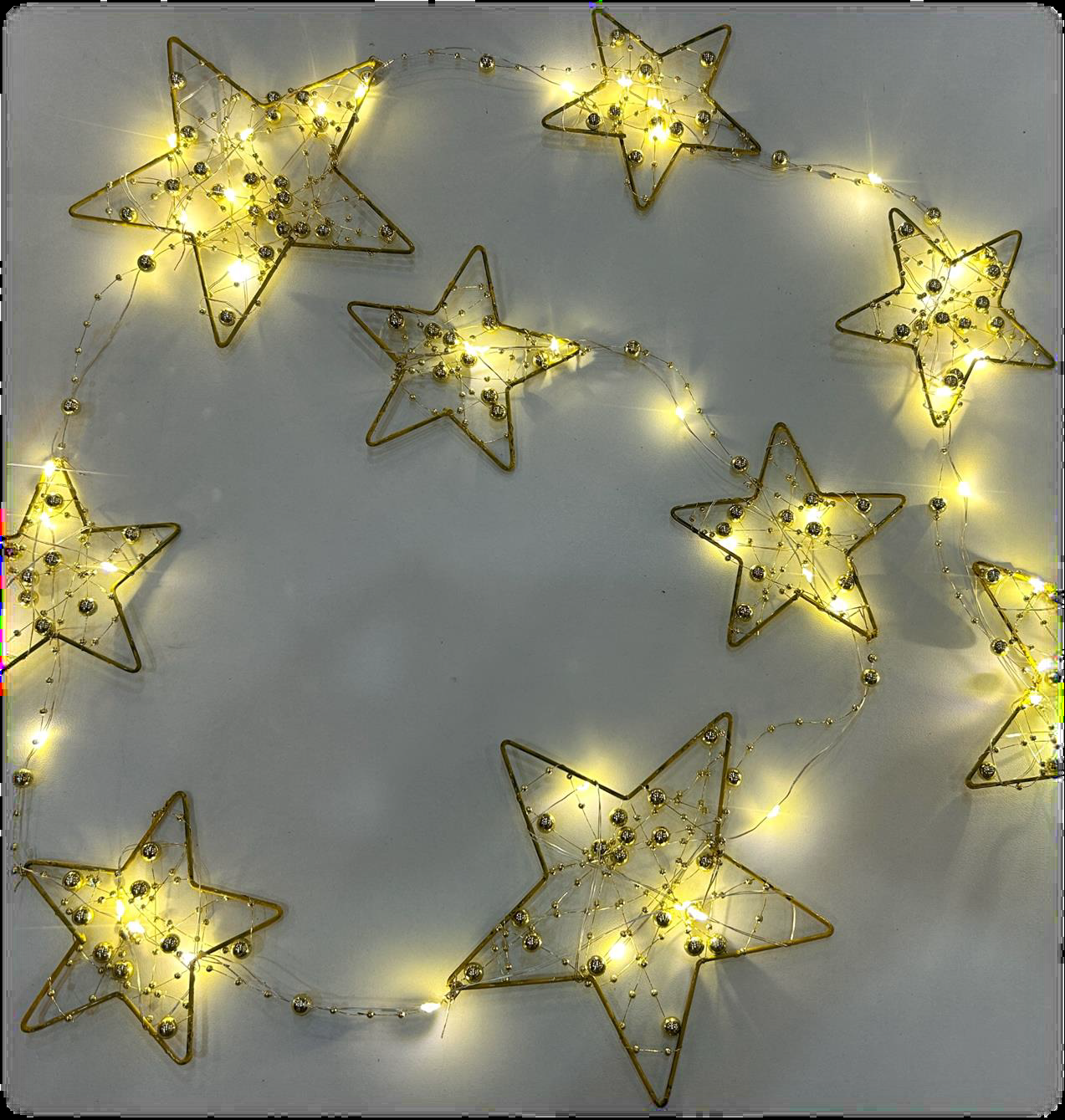 スターライトストリング&ウッドトライアングルランプ