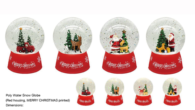 アクリルポリウォータースノードーム 車/トナカイ/サンタクロース&トナカイ SR-129